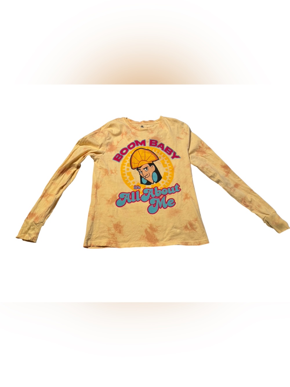 Disney Emperor’s New Groove Kuzco Boom Baby It’s All About Me Tie Dye size XS